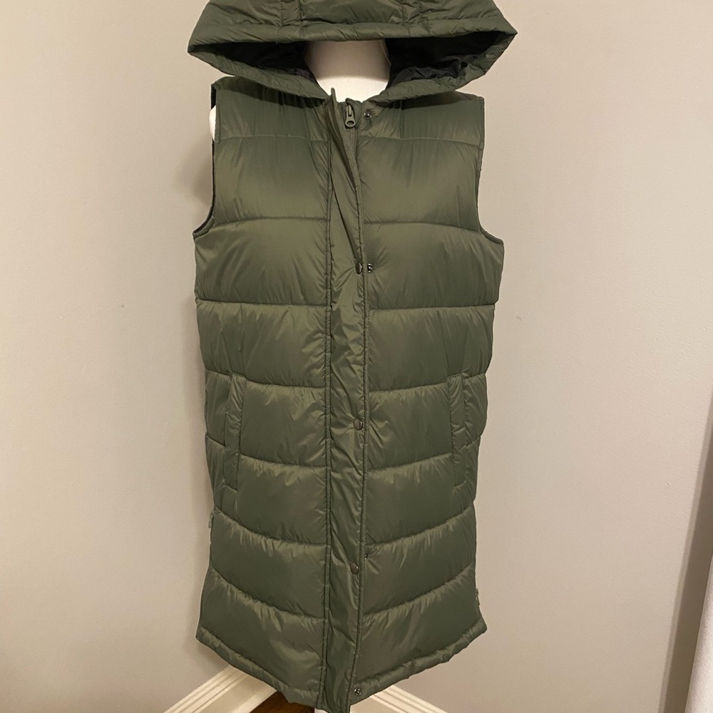 Swiss Tech Olive Green long Puffer Jacket